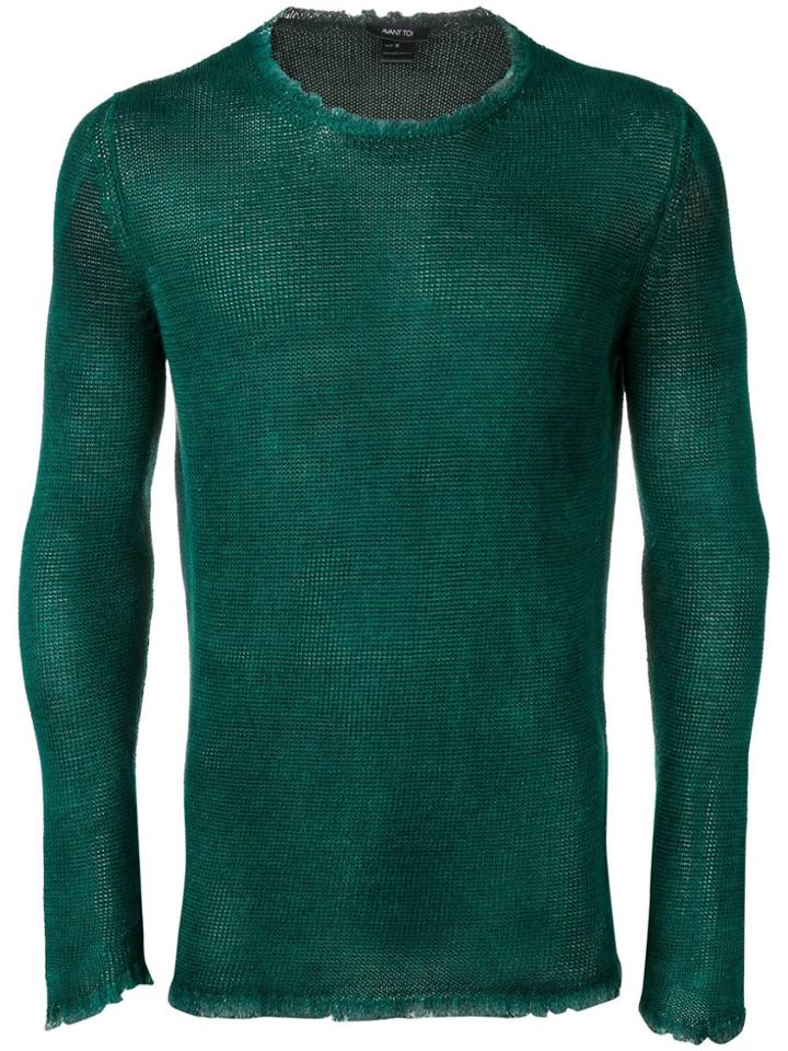 Avant Toi Long-sleeve Fitted Sweater - Green
