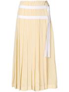 Joseph Striped Pleated Skirt - Yellow & Orange