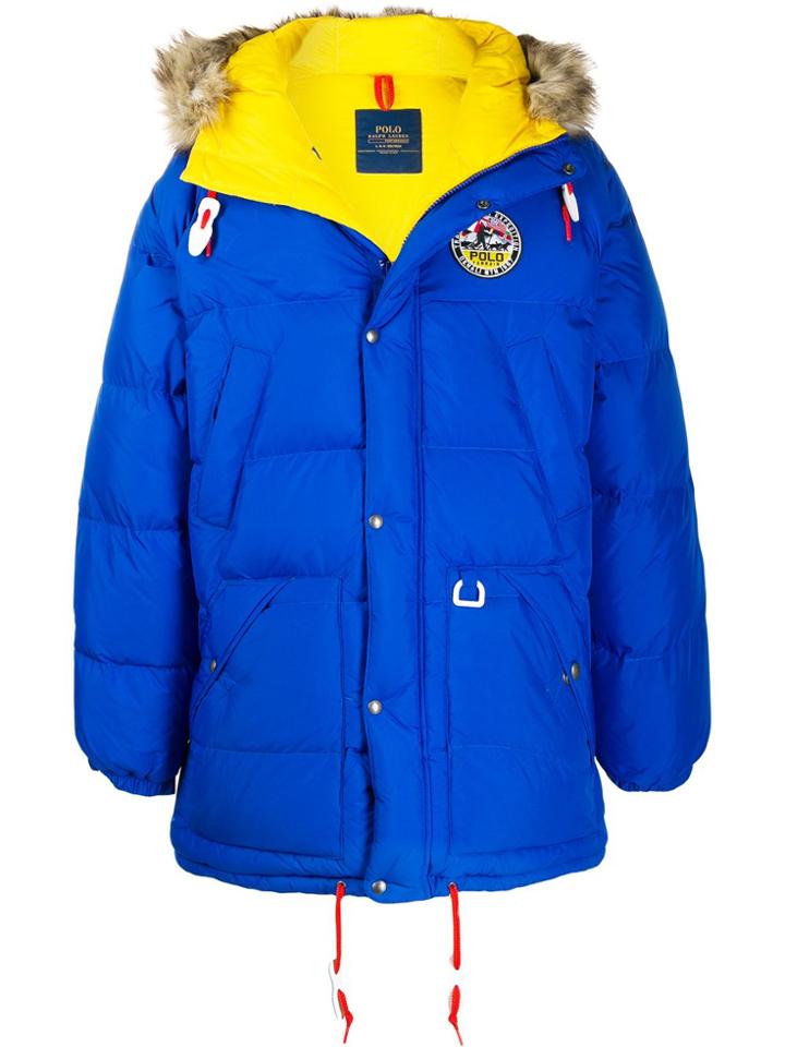 Polo Ralph Lauren Oversized Two Tone Puffer Coat - Blue