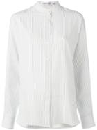 Victoria Beckham - Oversized Striped Shirt - Women - Silk/acetate - 10, White, Silk/acetate