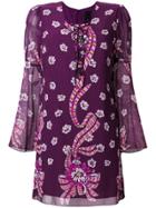 Anna Sui Floral Fitted Dress - Pink & Purple