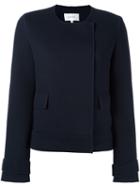 Carven Collarless Jacket, Women's, Size: 40, Blue, Spandex/elastane/acetate/viscose/polyacrylic