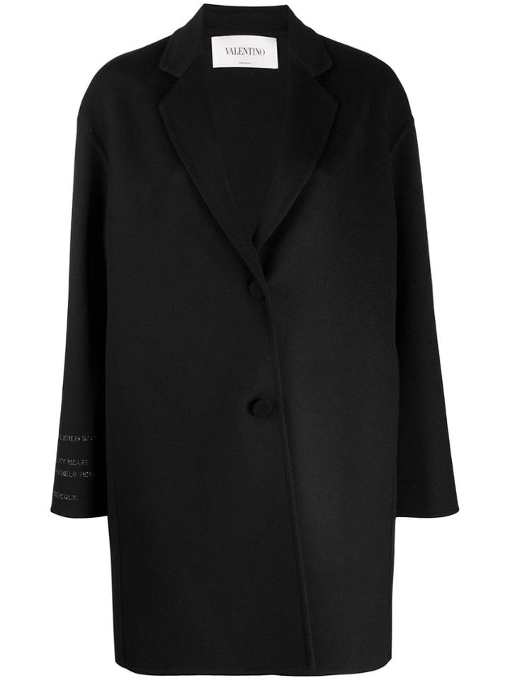 Valentino Oversized Single-breasted Coat - Black