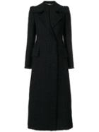 Alexander Mcqueen Tweed Tailored Coat - Black