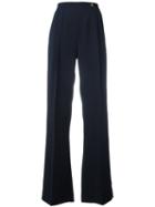 Versace Collection Flared Pants, Women's, Size: 46, Blue, Polyester/viscose