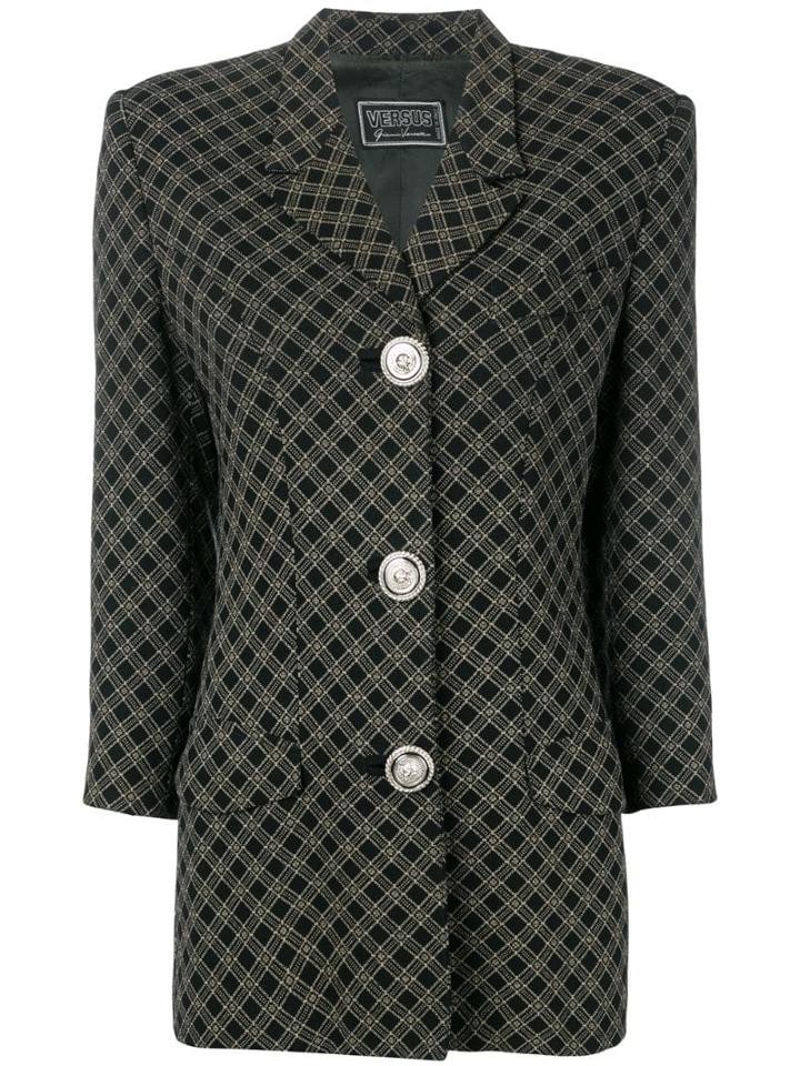 Versus Pre-owned 1990's Tartan Blazer - Black