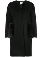 Estnation Fur Pockets Coat - Black