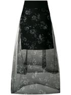 Dorothee Schumacher Tiered Floral Printed Sheer Skirt - Black