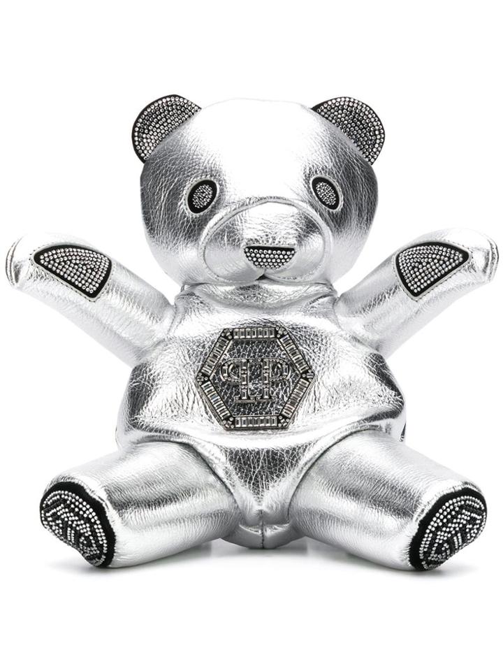 Philipp Plein Teddy Bear Backpack - Silver