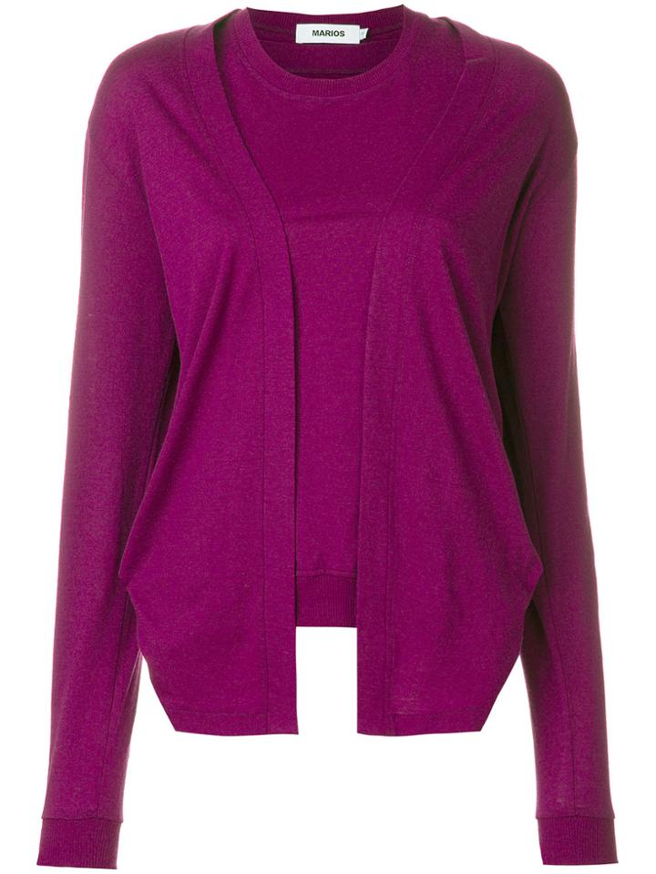 Marios Layered Look Top - Pink & Purple