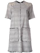 Msgm Glen Check A-line Dress - Black