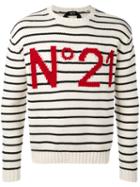 No21 - Striped Sweatshirt - Men - Cotton - M, White, Cotton