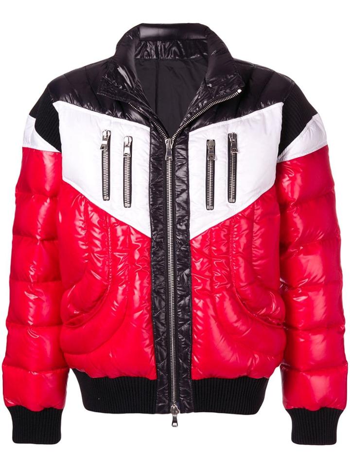 Balmain Biker Down Jacket - Red