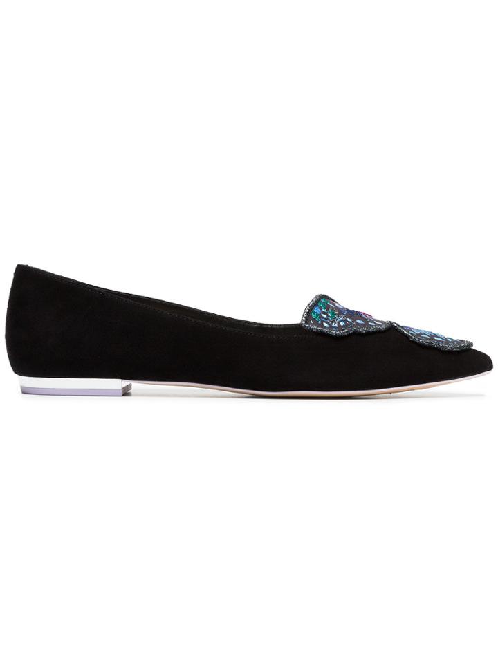 Sophia Webster Black And Multicoloured Bibi Butterfly Embroidered
