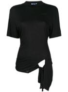 Sjyp Cut Out Tied T-shirt - Black