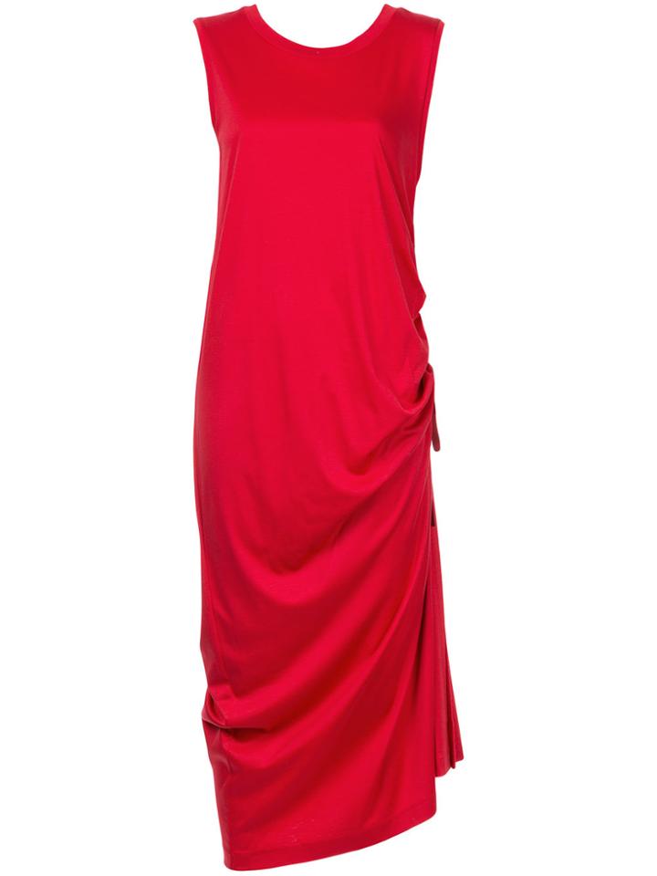 Aula Sleeveless Wrap Dress - Red