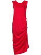 Aula Sleeveless Wrap Dress - Red