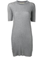 Ribbed Knit Sweater Dress - Women - Polyamide/polyester/spandex/elastane/viscose - S, Grey, Polyamide/polyester/spandex/elastane/viscose, Maison Kitsuné