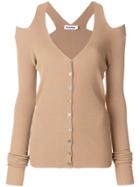 Jil Sander Cold Shoulder Cardigan - Brown