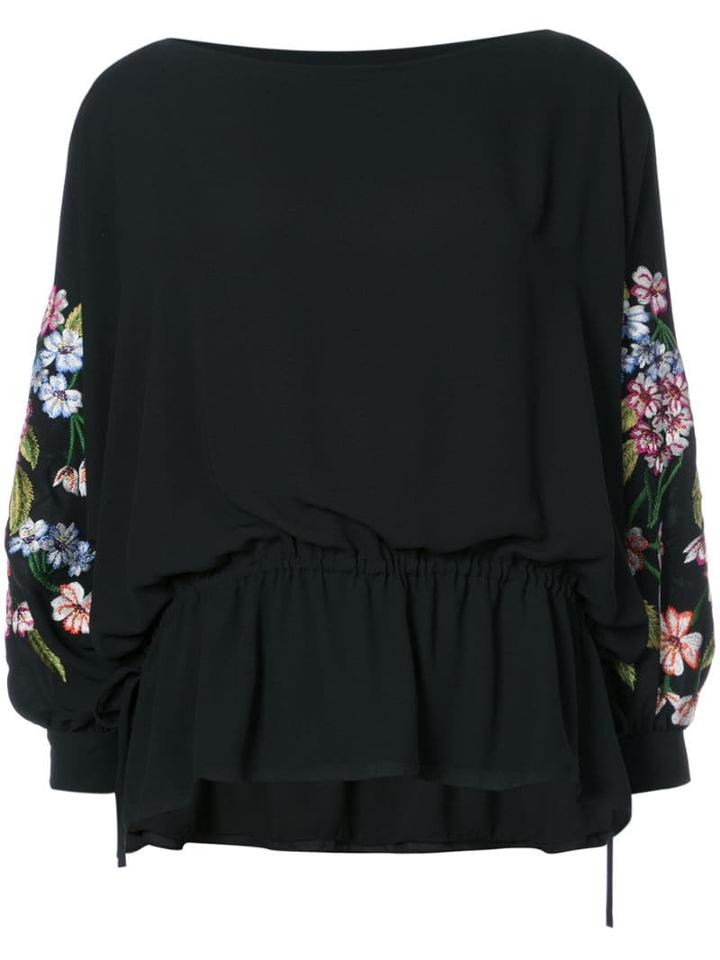 Josie Natori Poet Sleeve Top - Black