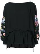Josie Natori Poet Sleeve Top - Black
