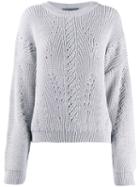 Alberta Ferretti Long-sleeve Knitted Sweater - Neutrals