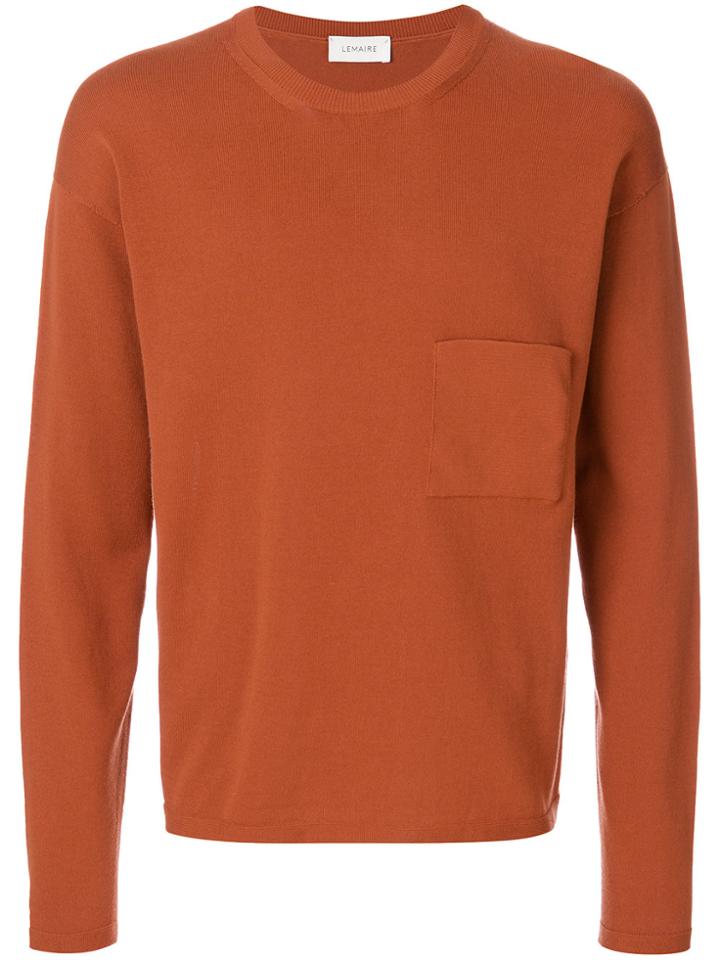 Lemaire Chest Pocket Pique Jumper - Brown