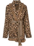 Alanui Leopard Intarsia Cardi-coat - Nude & Neutrals