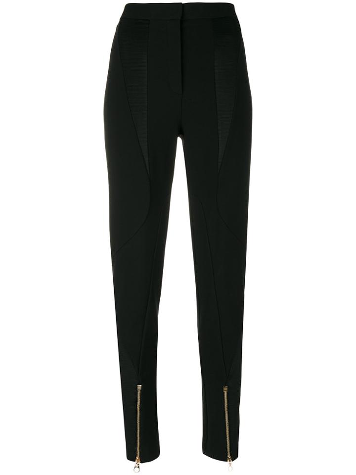 Versace Paneled Zipped Cuff Trousers - Black