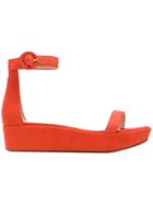 Stuart Weitzman Flatform Sandals - Yellow & Orange