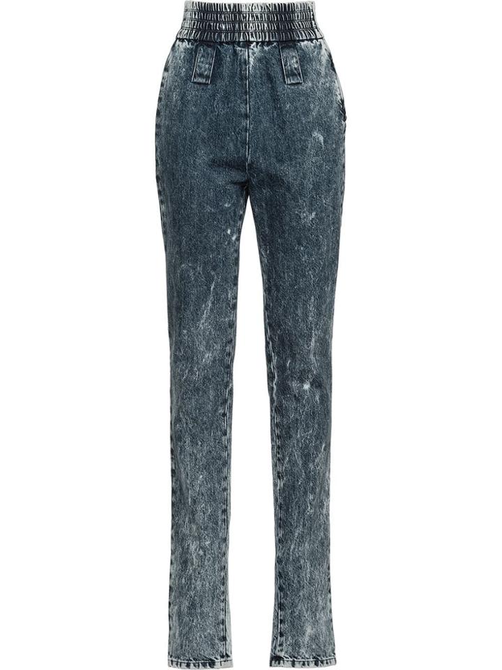 Miu Miu Marbleized Denim Jeans - Blue
