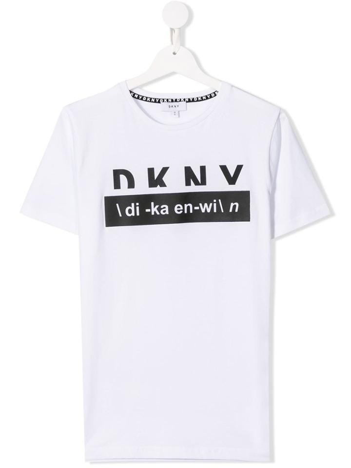 Dkny Kids Logo Patch T-shirt - White