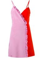 Fausto Puglisi - Colour Blocked Mini Dress - Women - Silk/acetate - 38, Pink/purple, Silk/acetate