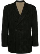 Yohji Yamamoto Pre-owned Peaked Lapels Pinstripe Blazer - Black