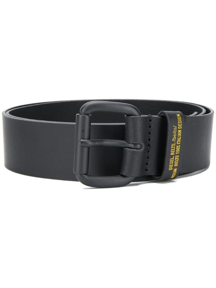 Diesel Logo Strap Belt - Black