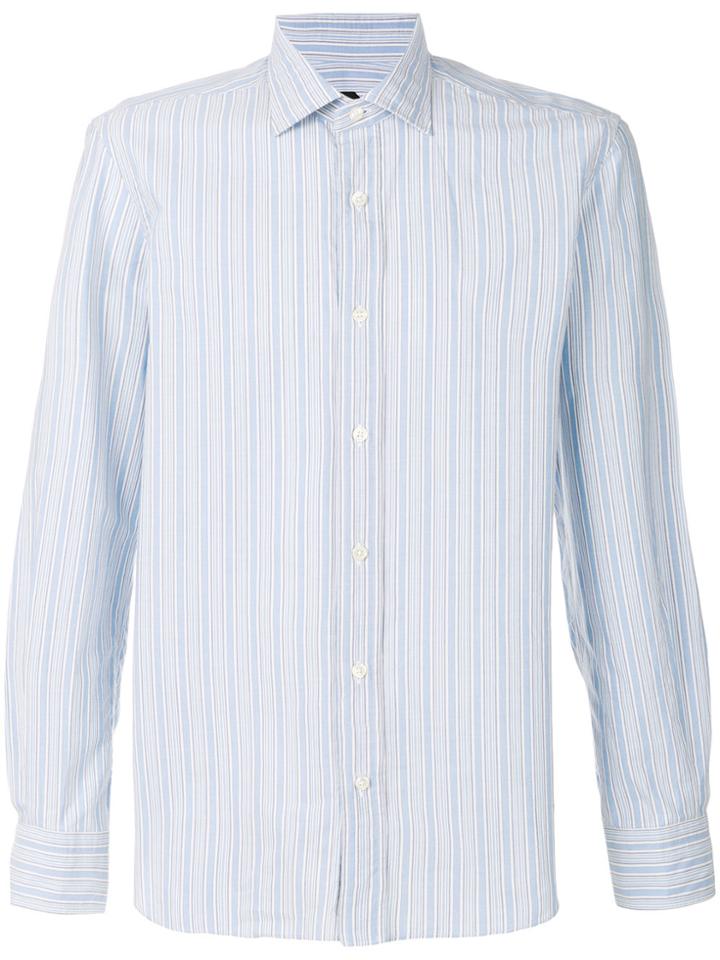 Mp Massimo Piombo Striped Oxford Shirt - Blue