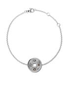 De Beers 18kt White Gold Talisman Lucky Coin Diamond Bracelet -