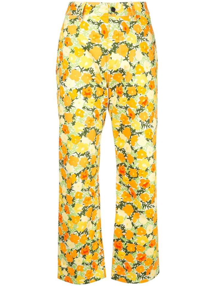 Simon Miller Floral Straight-leg Jeans - Orange