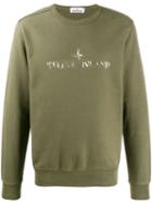 Stone Island Fade Out Logo Sweater - Green