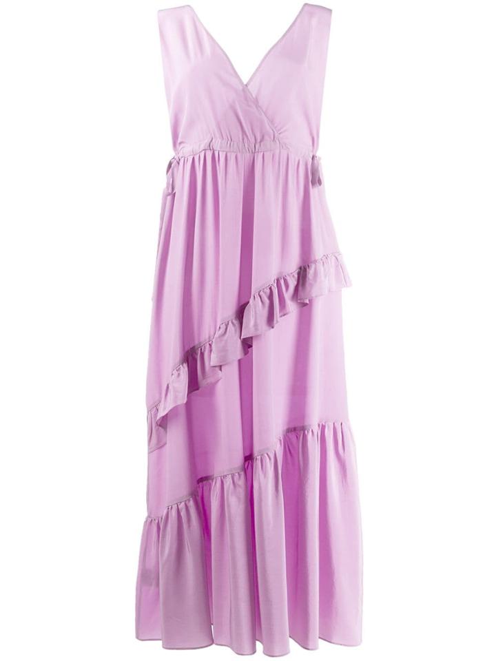 Tela Asymmetric Ruffled Dress - Purple