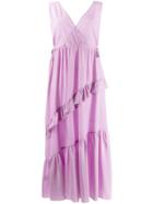 Tela Asymmetric Ruffled Dress - Purple