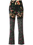 Etro - Floral Cropped Trousers - Women - Viscose - 42, Black, Viscose