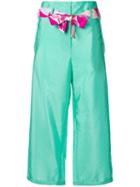 Emilio Pucci Acapulco Print Ribbon Belt Trousers - Blue