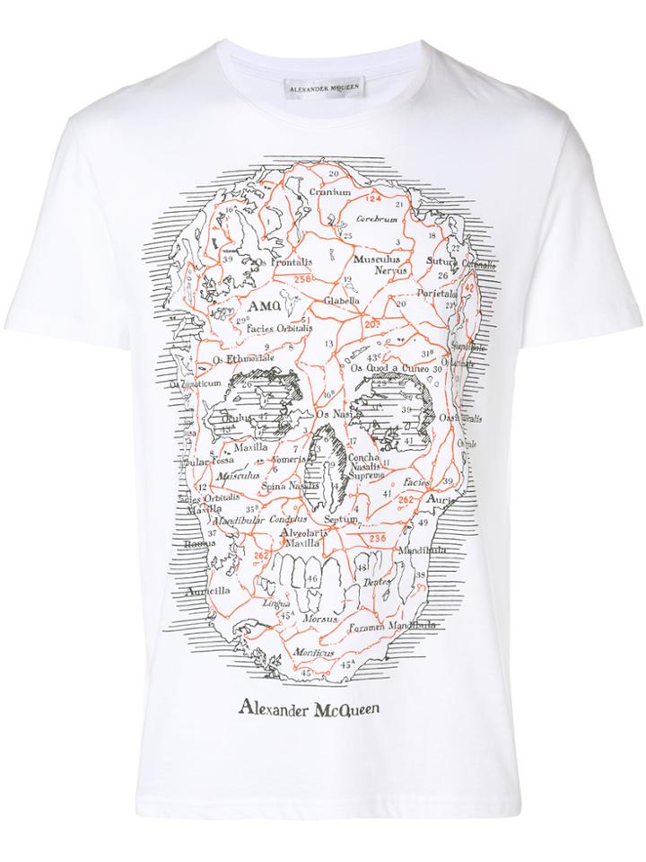 Alexander Mcqueen Map Skull T-shirt - White