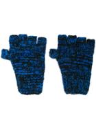 The Elder Statesman Cashmere Knitted Fingerless Gloves - Blue