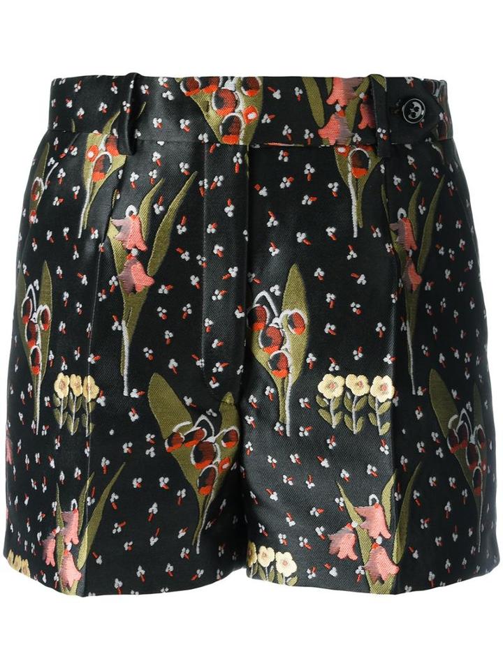 Red Valentino Floral Print Tailored Shorts, Women's, Size: 42, Polyester/acetate