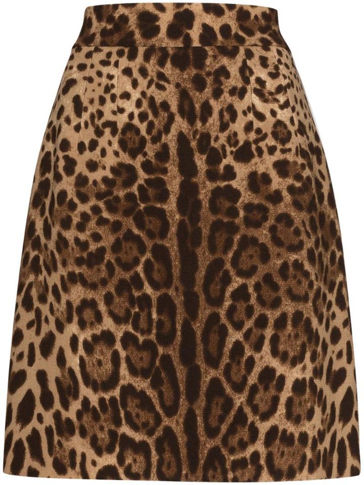 Dolce & Gabbana Leopard-print A-line Skirt - Brown