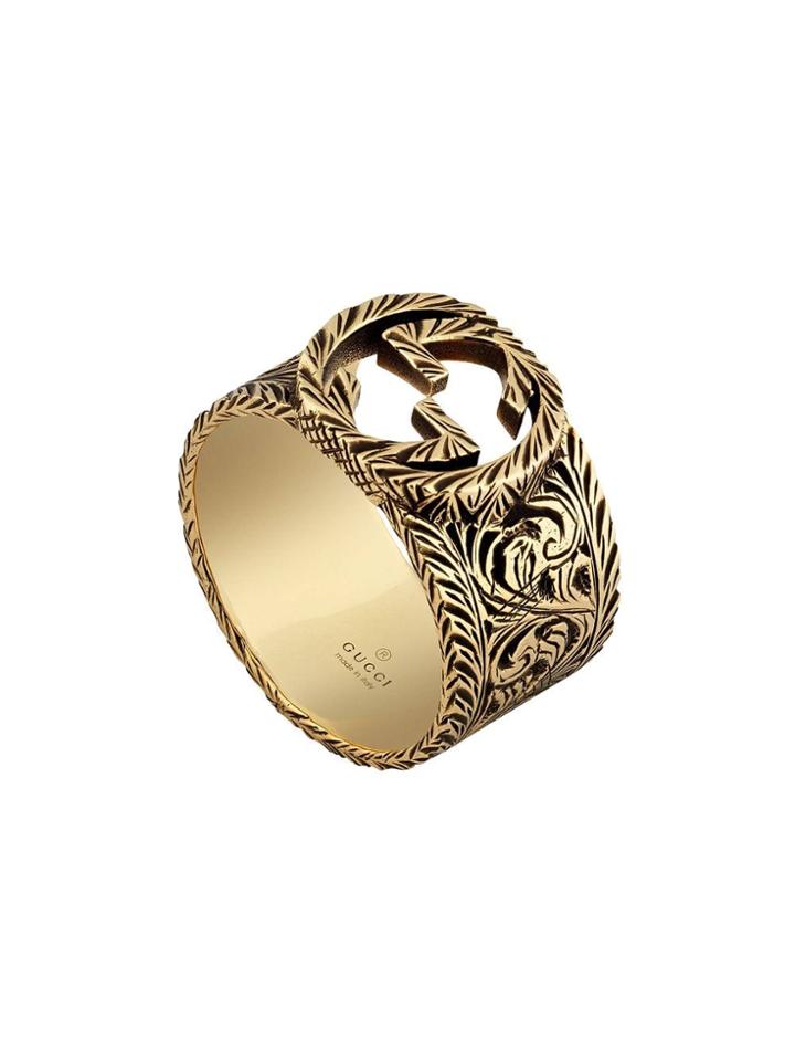 Gucci Yellow Gold Ring With Interlocking G - 0718