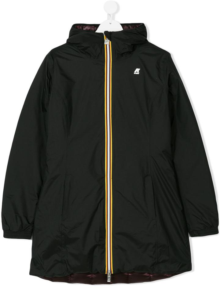 K Way Kids Reversible Puffer Coat - Black