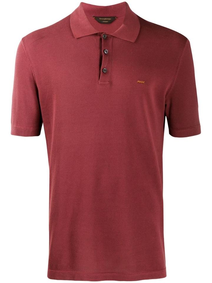Ermenegildo Zegna Logo Embroidered Polo Shirt
